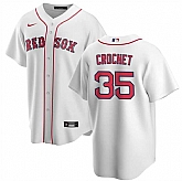 Men's Boston Red Sox #35 Garrett Crochet White 2024 Cool Base Stitched Jersey Dzhi,baseball caps,new era cap wholesale,wholesale hats